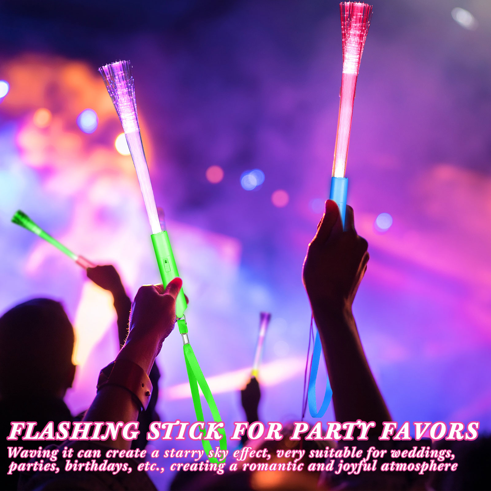 24-200Pcs Fiber Optic Wands Gl - Cotton Candy Cone recension och pris