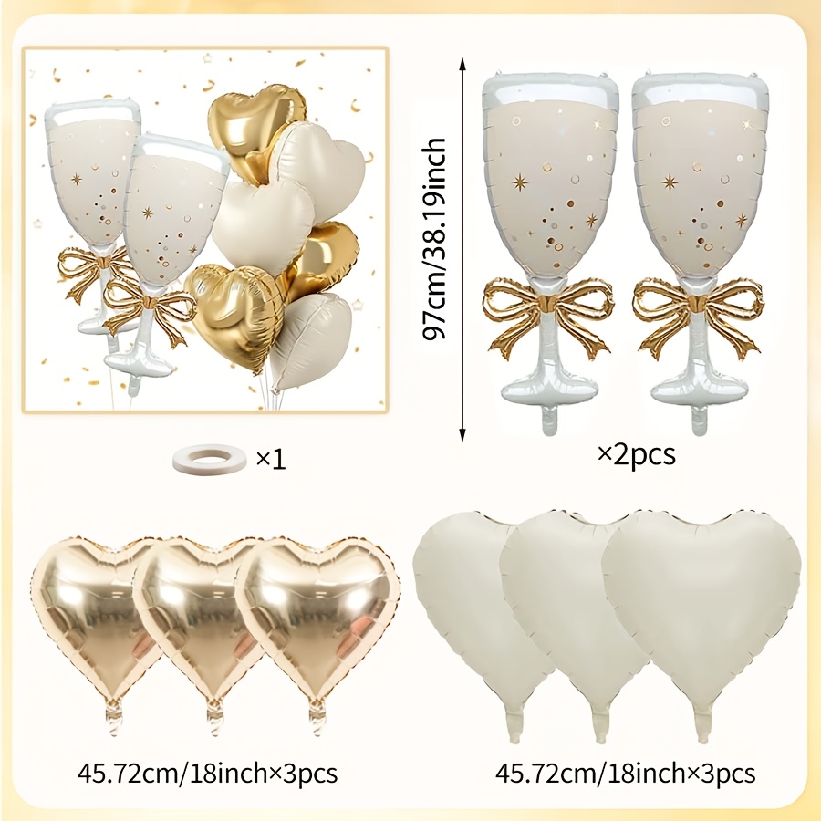 9pcs Champagne Wine Glass Them - Balloon Pump Hand recension och pris