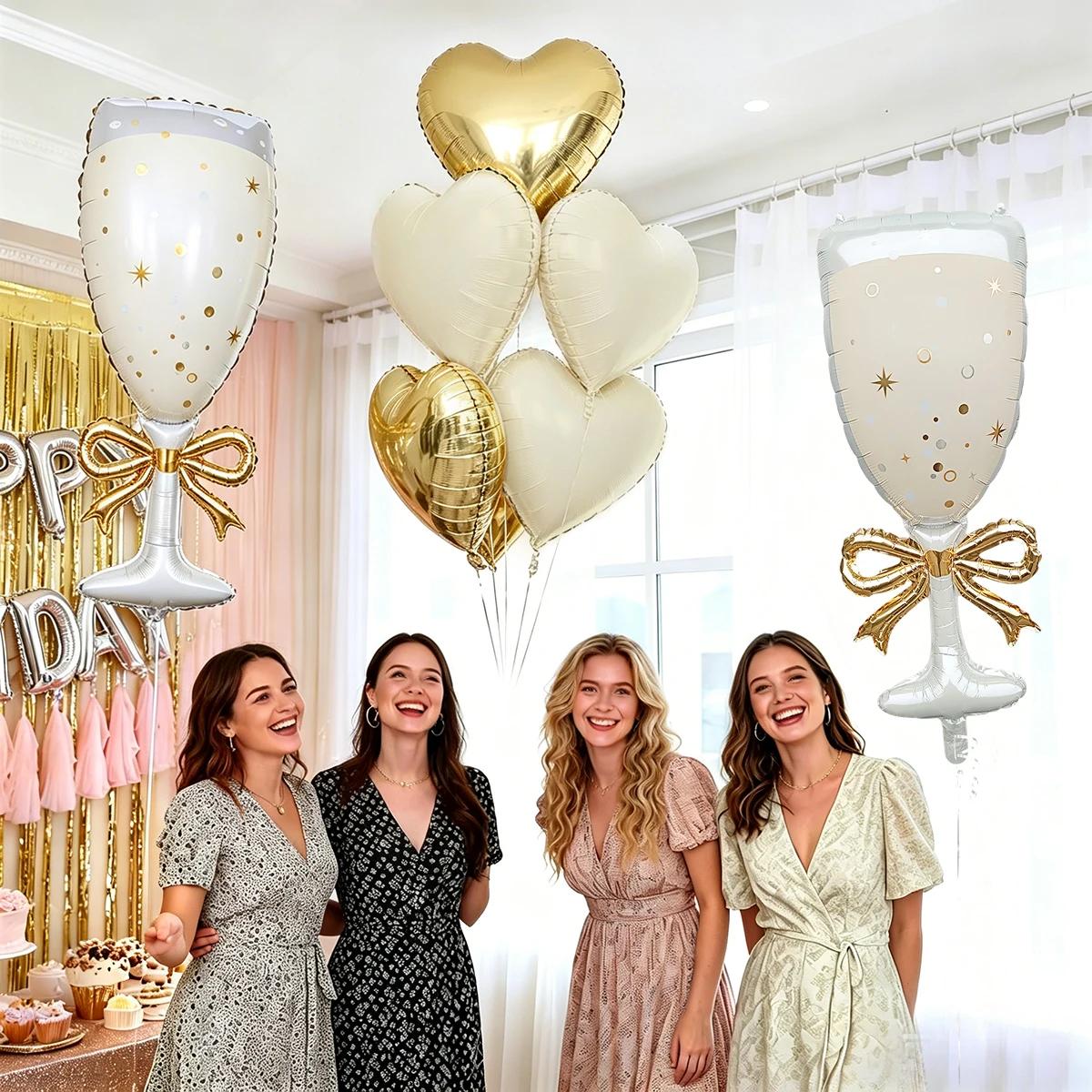 9pcs Champagne Wine Glass Them - Balloon Pump Hand recension och pris