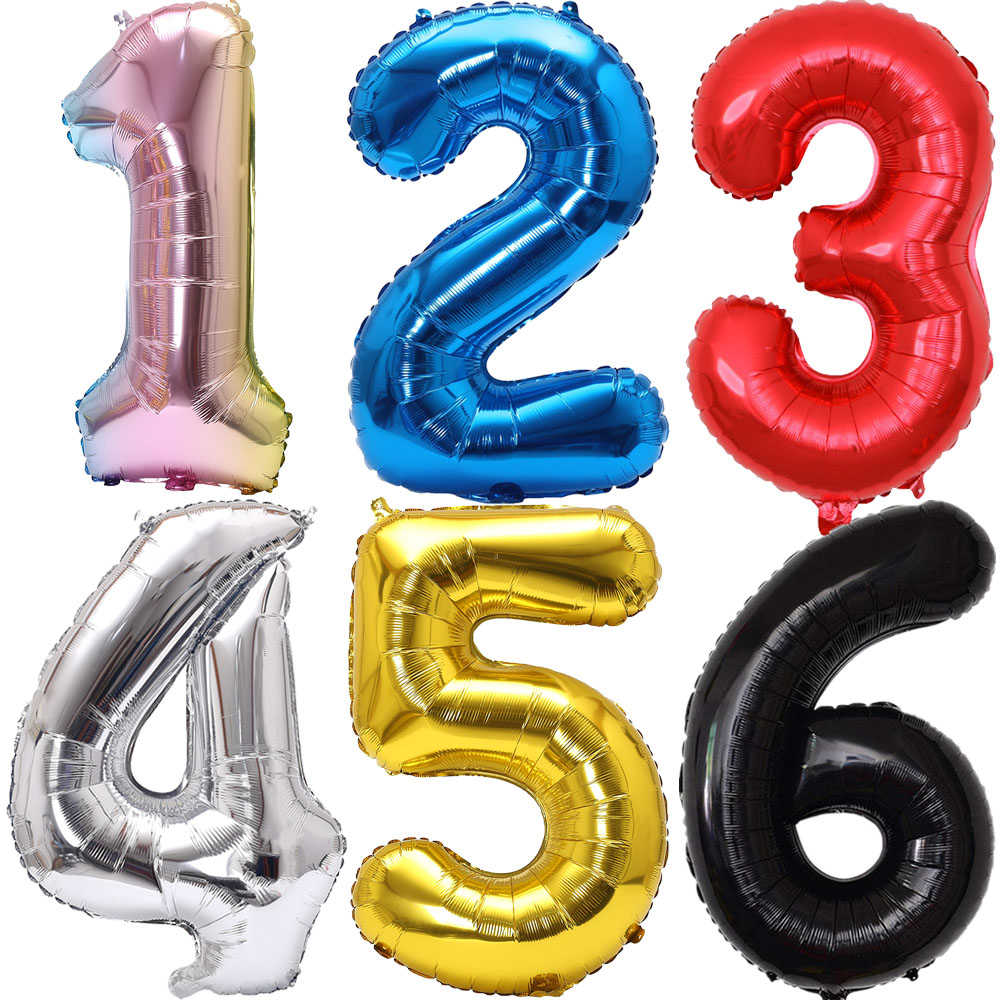 32inch Rainbow Gradient Number - Balloon Pump Hand recension och pris