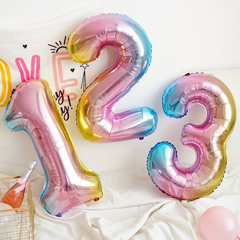 32inch Rainbow Gradient Number - Balloon Pump Hand recension och pris