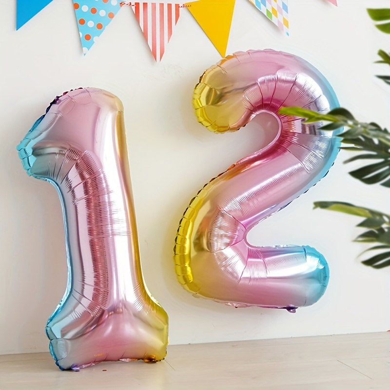32inch Rainbow Gradient Number - Balloon Pump Hand recension och pris