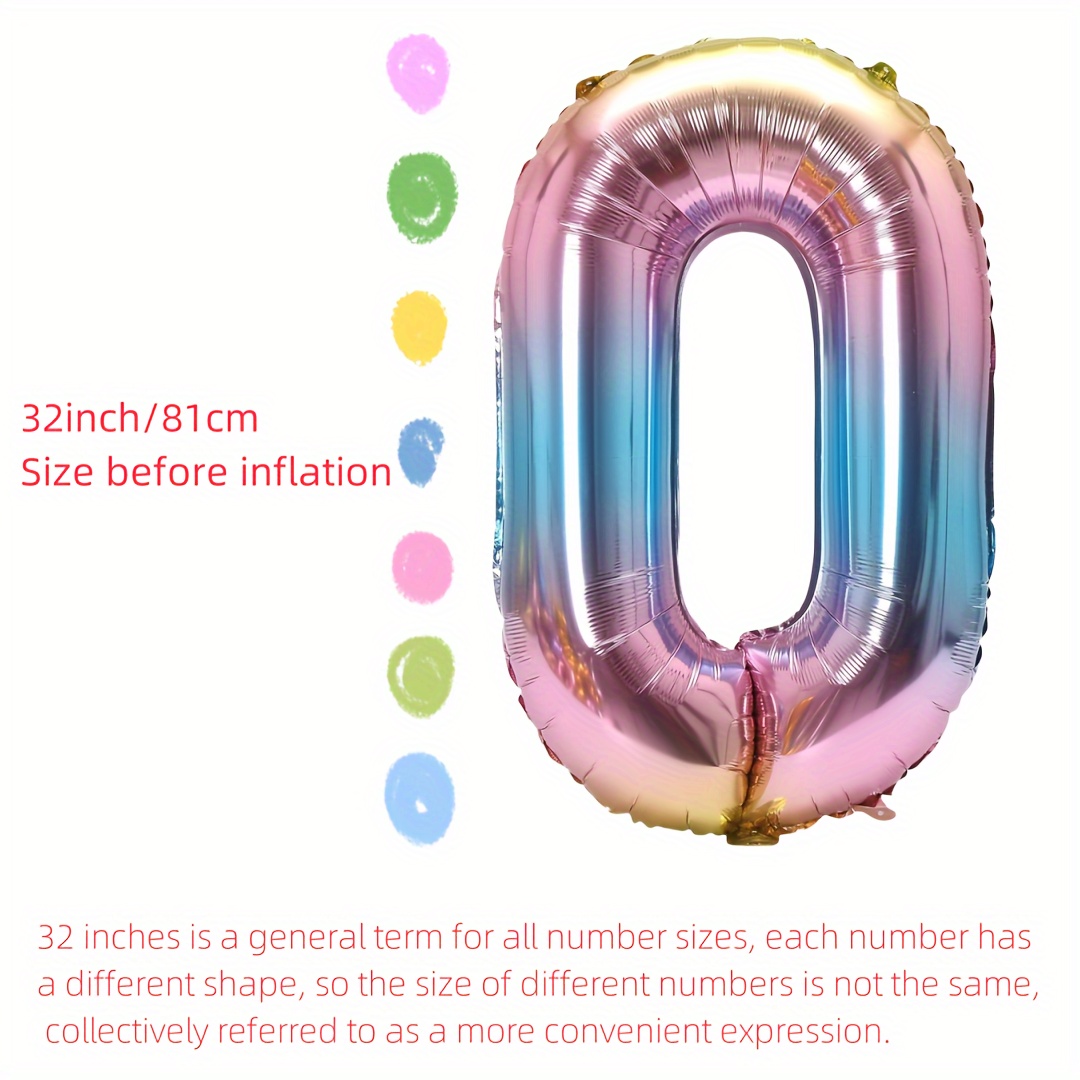 32inch Rainbow Gradient Number - Balloon Pump Hand recension och pris