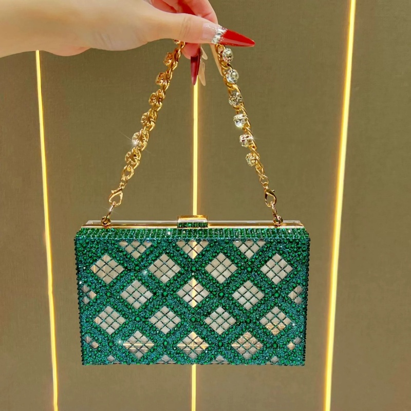 Elegant Emerald Green Rhinesto - Event Party Box recension och pris