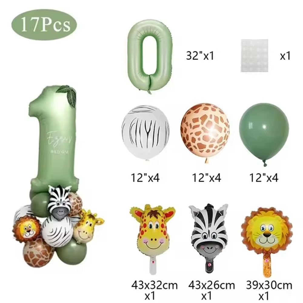 Jungle Animal Birthday Balloon - Balloon Arch Kit recension och pris