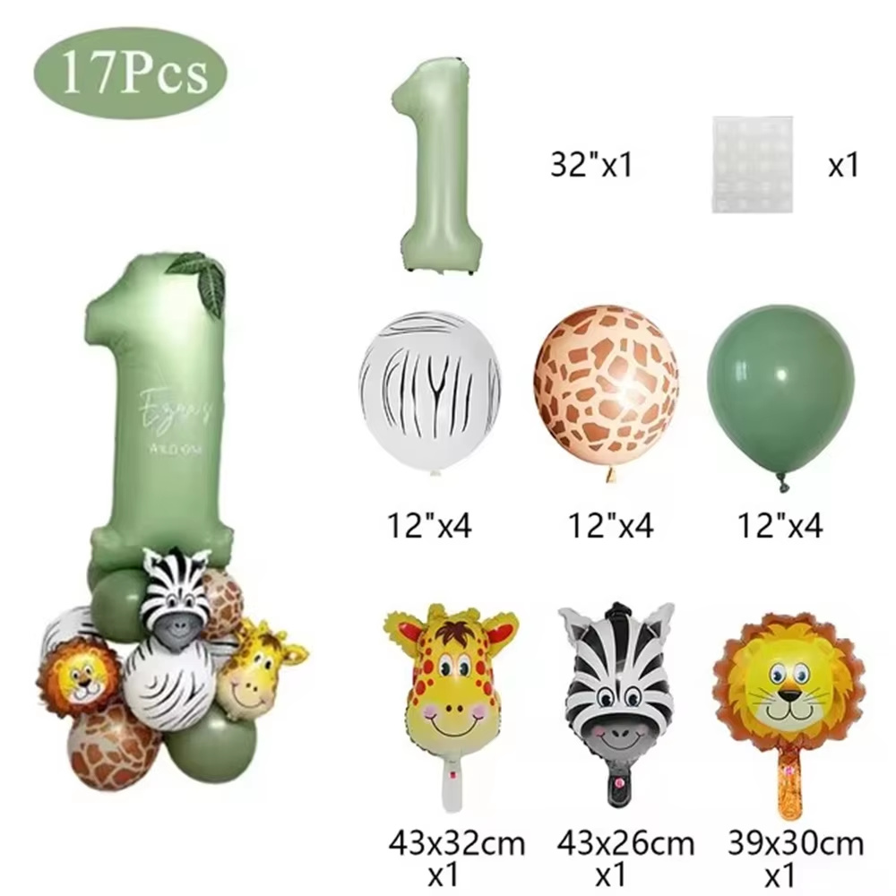 Jungle Animal Birthday Balloon - Balloon Arch Kit recension och pris