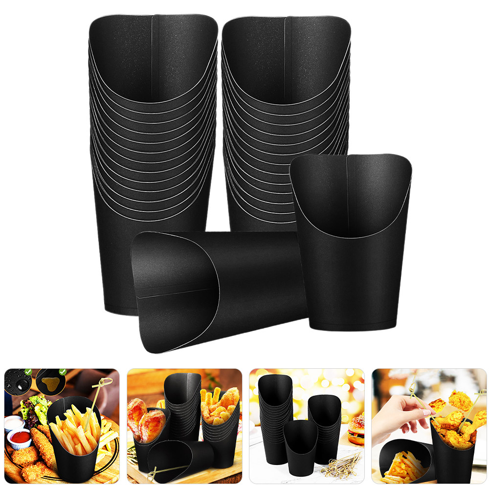 50Pcs Kraft Paper French Fries - Plastic Cup 50Pcs recension och pris